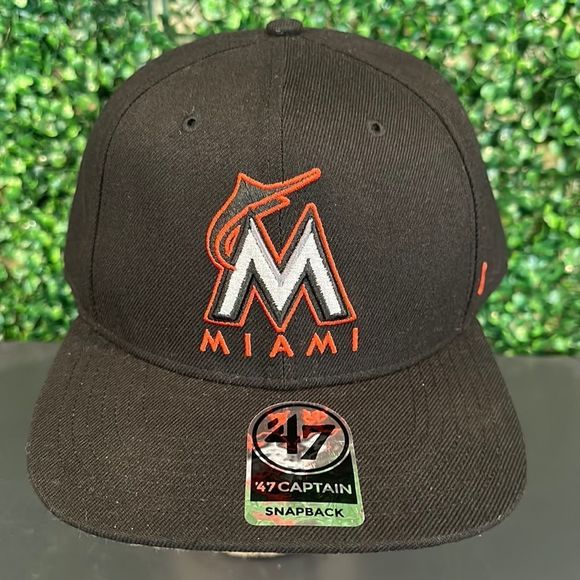 47 Other - MLB Miami Marlins Classic Black Adjustable SnapBack Hat by 47 Brand!